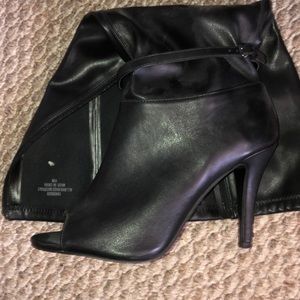 Knee High Peep Toe Stilettos